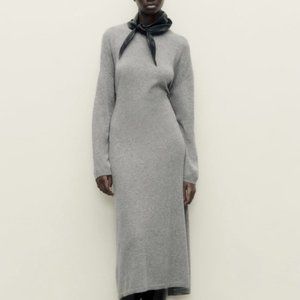 ZARA Women's Wool Blend Knit Dress(Gray, US M/EUR M)